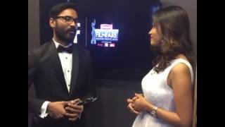 Filmfare Awards 2016 Dhanush Speech [upl. by Kamal]