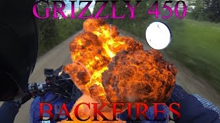 Yamaha Grizzly 450 backfire compilation [upl. by Cioban]