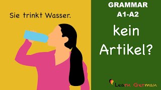 Learn German  German Grammar  No article  Kein Artikel  A1 [upl. by Olecram]