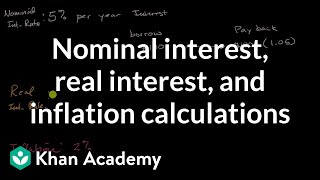 Nominal interest real interest and inflation calculations  AP Macroeconomics  Khan Academy [upl. by Nyrhtac]