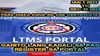 PAANO MAGREGISTER SA PORTAL NG LTO GAMIT ANG CELL PHONE 2023 LTMS PORTAL  CDE EXAM  MRBLACKERS [upl. by Kester213]