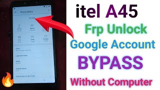 itel A45  FRP  Unlock without PC  Google Account BYPASS NEW METHOD 2021  By RoSe TeCh [upl. by Jac]