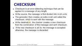 Module3 Checksum error detection technique Data Communication [upl. by Swen]