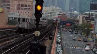 MTA IRT Flushing Mnhtn bound R62A 7 exp train passing 40 St [upl. by Hammock]