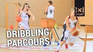 Dribbling Parcours  Dribbeln Ball Handling und Sprint trainieren mit Mini Basketballern [upl. by Alamap]