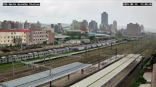 「雨中800！」20240814 台鐵8702次 EMU800試運轉 新竹貨運站 進站 [upl. by Yrellih]