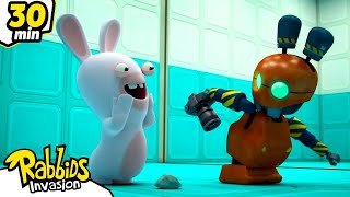 RoboChaos with the Rabbids  RABBIDS INVASION  30 Min New compilation  Cartoon for kids [upl. by Sinnaoi132]