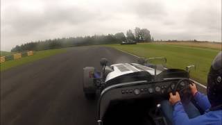 Caterham Duratec R500D at croft on a drying track with Porsche 911 Gt3 and Ariel Atom R500 D [upl. by Nodnyl61]