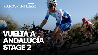 UAE Teams Alessandro Covi takes Stage 2 with late attack  2022 Vuelta a Andalucia  Eurosport [upl. by Avrit897]