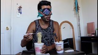 Maruchan vs Nissin Cup Noodle  Blindfolded Taste Test Chicken Flavor Instant Ramen Noodle 🍜 [upl. by Phenice]