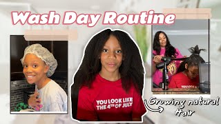 NATURAL HAIR WASH DAY ROUTINE  Type 4 Length Retention growing healthy hair [upl. by Eyma611]