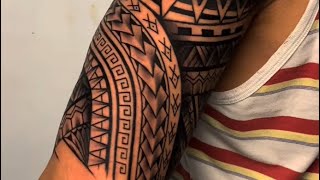 FREEHAND POLYNESIAN TATTOO by damik tattoo [upl. by Yran229]