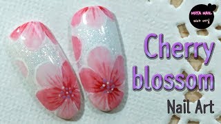 Cherry blossoms Nail ArtPainting Flowers Spring flowers Tutorial [upl. by Raouf]