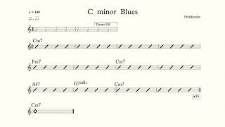 C minor blues Backing Track For Piano 140 [upl. by Ahsircal]