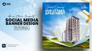 Real Estate Business Social media post design  Photoshop Tutorial [upl. by Nohsreg421]