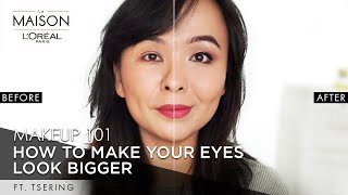 How To Make Small Eyes Look Big  Small amp Hooded Eye Makeup  Tsering amp Simmy Goraya  L’Oréal Paris [upl. by Garratt]