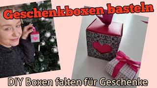 Geschenkboxen basteln einfach  DIY Verpackungen für Geschenke  Boxen falten zum HängenHinstellen [upl. by Ortrud243]