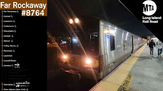 「LIRR」Far Rockaway  Train 8764  Far Rockaway bound Bombardier M7 departing Valley Stream [upl. by Risley596]