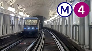 Métro de Paris  Ligne 4  Bagneux  Porte de Clignancourt en Time Lapse [upl. by Siravart878]