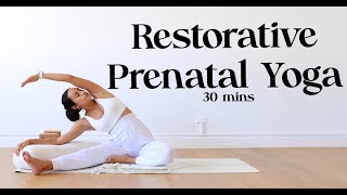 Restorative Prenatal Yoga  Yoga with Katrina [upl. by Yeliah257]