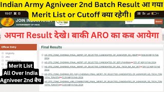 Indian Army 2nd Batch Final Result  Army Agniveer Second Batch Final Merit List or Result 2024 [upl. by Sioled]