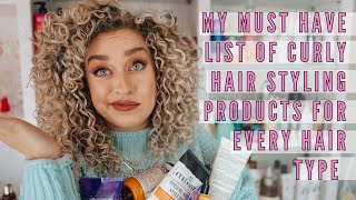 The BEST Curly Styling Products For YOUR Curl Type 2A4C Wavy Curly amp Coily [upl. by Aenahs194]