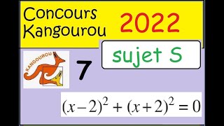 Concours Kangourou 2022 sujet S1ère et Term spé math question 7 [upl. by Trumann]