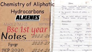 Alkene BSc 1st year 2nd semester Notes  Chemistry of Aliphatic Hydrocarbons ch 3 vbu chemistry [upl. by Meehar]