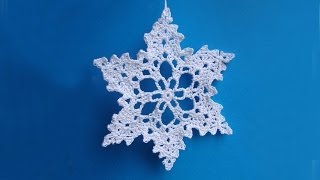 Снежинка крючком How to crochet snowflake Урок вязания [upl. by Ranzini]