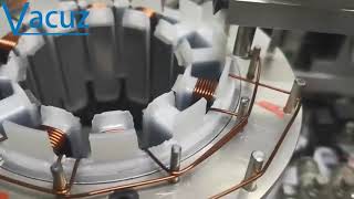 Vacuz 4 Spindles BLDC Motor Automatic Inner Brushless Stator Coil Needle Winding Machine Equipment [upl. by Manard]