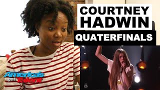 COURTNEY HADWIN  AMERICAS GOT TALENT 2018  QUATERFINALS  Reaction  ibukola [upl. by Adnamar]