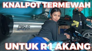 BIKININ KNALPOT TITANIUM UNTUK YAMAHA R1 akangmv SPECIAL MEWAH MENGGELEGAR [upl. by Animrelliug]