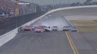 2009 NASCAR Dale Earnhardt Jr vs Brian Vickers Daytona 500 Replays HD [upl. by Aenet]