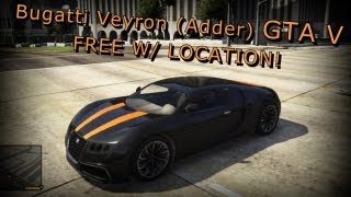 GTA V  Bugatti Veyron Adder SECRET CAR LOCATION [upl. by Lilllie460]