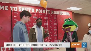 Rock Hill athlete honored for his service [upl. by Esmond]