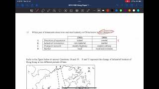 C3 2012 DSE Geography MC Q17 [upl. by Salokkin168]