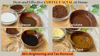 COFFEE FACIAL at Home  SKIN BRIGHTENING Facial  TAN REMOVAL Facial coffee coffeefacial [upl. by Marcela]