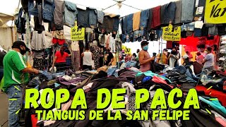 ROPA DE PACA de 10 👕 TIANGUIS DE LA SAN FELIPE  Comprando Ropa en el Tianguis ropadepaca [upl. by Lsil594]