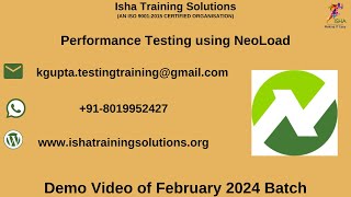 Performance Testing using NeoLoad Demo By Sarvanana sir Pls whatsapp us on 91 8019952427 to enroll [upl. by Norris]