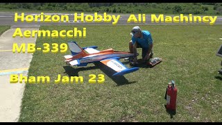 Ali Machinchy Horizon Hobby Flying the Aermacchi MB 339 Turbine Bham Jam 2023 [upl. by Chaim]