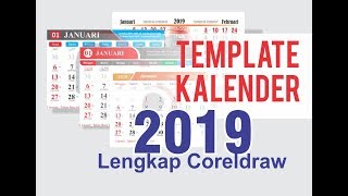 Template Kalender 2019 Lengkap Coreldraw [upl. by Emelen872]