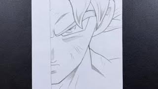 How to draw gok ultra instinct  easy anime drawing for beginners  step by step drawing [upl. by Mireielle]