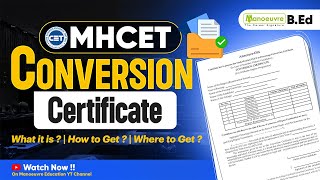 MAH BED CET amp ELCT 2024 CAP Round  What Is Conversion Certificate  How To Get [upl. by Icram]