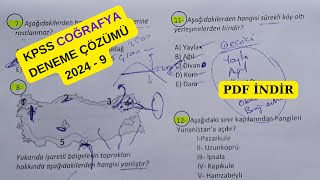 KPSS Coğrafya Deneme Çözümü  9 [upl. by Soph990]