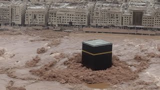 Mecca now The Kaaba was blown away by the wind A storm with a wind speed of 197 kmh [upl. by Adigirb796]