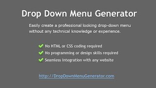 Drop Down Menu Generator  Overview [upl. by Pickard680]