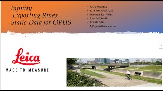 Infinity Software Export Static GPS Data Rinex to use with OPUS [upl. by Nnailuj]