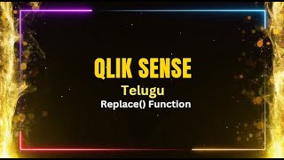 Qlik Sense interview Questions in Telugu  Replace function [upl. by Magill]