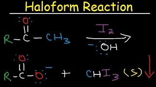 Haloform Reaction Mechanism With Methyl Ketones  Iodoform Test [upl. by Eeliram688]