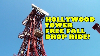 Hollywood Tower Free Fall Drop Ride POV Movieland Studios Italy [upl. by Notslar]